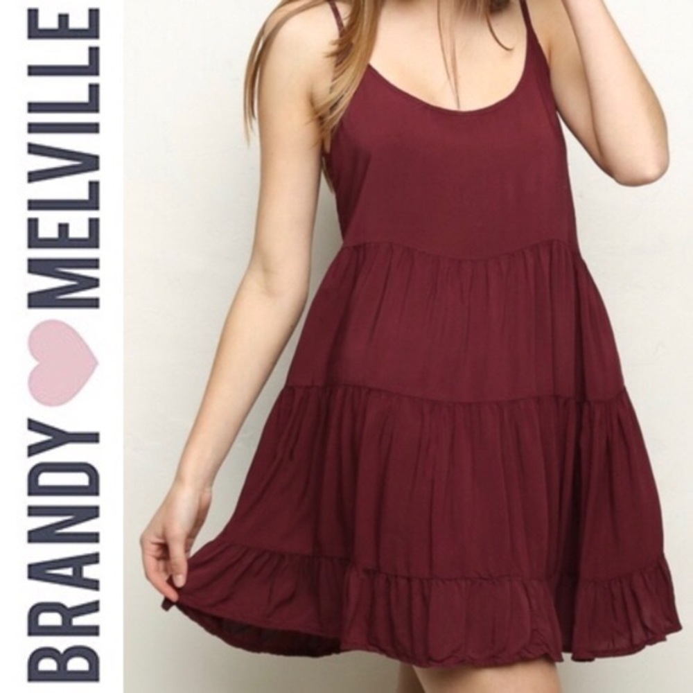 Brandy Melville Open Back Trapeze Tiered Dress